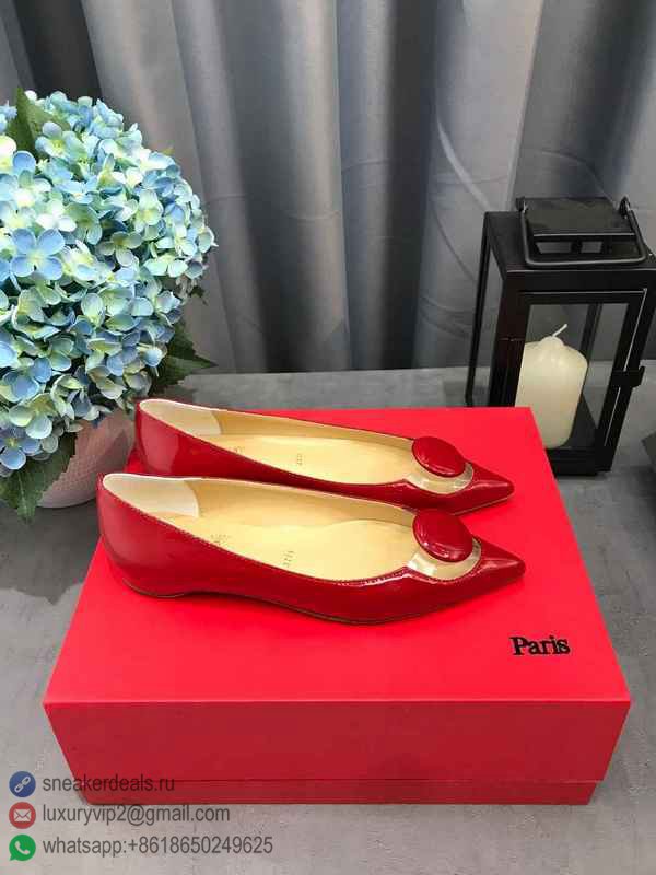 CHRISTIAN LOUBOUTIN WOMEN FLATS SHOES CLEAR RED PATENT D8003320